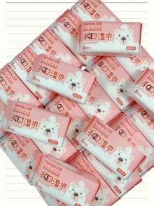 8 piezas/paquete Toallitas húmedas mini, paquetes compactos portátiles de toallitas húmedas, toallitas húmedas para limpieza diaria de manos y boca - Multicolor - Ver 10