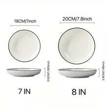 Christmas 4pcs Ceramic Round Bowls, Ceramic Household Plates, Round Deep Tableware, Suitable For Pasta, Salad, Dessert, Sushi - Multipurpose Kitchen Dinnerware Set, Applicable For Dining, Family Gathering, Hot Pot, Barbecue, All-Season Dining Accessories Home Decor New Year Gift - Multicolor - View 2