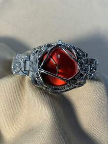 1 件 Y2K 复古蜘蛛网外星人小众高端复古防水男士石英手表 - 黑色 - 查看 9