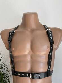 Men Pu Leather Lingeie Harness Men Bondages Full Body, Jockstraps For Men Pants And Pu Leather Top, Chest Men's Harness, Gay Harness Men's Fashion Straps Harness - Black - View 9