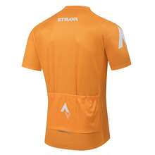 Men'SCycling Jersey Polyester 100% Knit Fabric, Geometric Pattern, Crew Neck, Short Sleeve, Regular Fit, Medium Stretch, Universal For Cycling, Running, Fishing, Sports, Weekend Casual - Summer/Spring/Fall Collectio - Orange - View 2