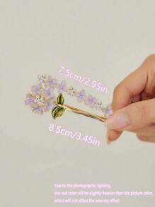 2pcs A Delicate Wisteria Flower Hair Clip With Diamonds Elegantly Sets Shows The Perfect Blend Of Elegance And Fashion. The Daily Commute To Attend The Party, The Easy To Match With A Variety Of Hairstyles, And The Elegant Low Ponytail Can Make You Show A Unique Temperament. The Ideal Gift For Yourself Or Your Loved Ones, With Beauty And Tenderness Always With You., Claw Clips, Clips For Hair, Hair Slide, Hair Claws
