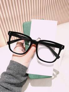 1 szt. Damskie okulary PC Rivet Black z płaskimi soczewkami, Okulary, Damskie okulary z płaskimi soczewkami, Akcesoria Y2K, Powrót do szkoły, Okulary dla kobiet, Prezent dla kobiet, Niezbędnik na święta, Nadaje się do szkoły, dojazdów do pracy, codziennego życia, gier mobilnych