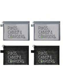 Túi đựng mỹ phẩm dạng lưới có họa tiết cáp dữ liệu, thiết kế họa tiết chữ cái bộ sạc, túi đựng đồ lót khí màu đỏ, túi đựng đồ trang điểm, túi đựng đồ chăm sóc da, đồ dùng thiết yếu khi đi du lịch, đồ dùng ký túc xá, quà tặng cô dâu, quà tặng cho mẹ, quà tặng sinh nhật, quà tặng cho bạn bè và giáo viên, đồ đựng đồ trong phòng tắm, đồ đựng đồ trang sức, túi đựng dầu dưỡng môi và mỹ phẩm - Nhiều màu - Xem 24