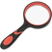 Magnifying Glass 6x High Magnification Reading Magnifier Handheld 100mm Inner Diameter Optical Glass Lens Impact Resistant Compact Easy To Carry Suitable For Newspaper Reading/Detailed Work/Insect/Plant Observation Etc. Great Gift For Respect For The Aged Day