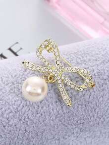 2枚仿珍珠防走光胸针 - 领结胸针 - 镶钻胸花光滑针扣，服装配饰 - 彩色 - 查看 5