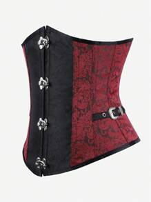 哥特朋克风格胸衣，棕色，短腰紧身衣，腰部训练器，万圣节适用