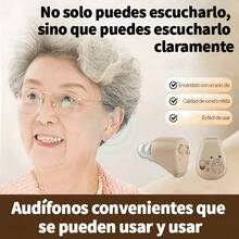 Regalo para el Día de la Madre Audífonos intraauriculares para personas con discapacidad auditiva Amplificación del sonido Comodidad de uso Audífonos de larga duración - Caqui - Ver 1