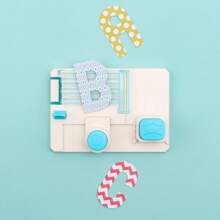 1 Set Plastic Manual Embossing Letter Stamp Kit, Includes Mini Alphabet Embossing Plate, Letter Embossing Tool, Instructions, Suitable For DIY Greeting Cards And Scrapbooking, Letterpress Printing Craft Tools