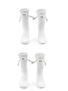 1/2 par de calcetines magnéticos para parejas, calcetines de media caña lindos que se pegan automáticamente, para primavera/otoño - Multicolor - Ver 13