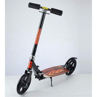 Scooter/Adult Folding Scooter - Suitable For Adults And Teenagers, Large Wheels With Handbrake, Luxury Aluminum Scooter, Adjustable Height (Black And White Colors Randomly Sent)