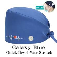 1 buah Topi Kerja Dokter Gigi Bordir, Unisex, Cocok untuk Panti Jompo, Salon Kecantikan, Topi Elastis yang Dapat Dicuci dengan Kancing, Sepanjang Musim - MultiWarna - View 14