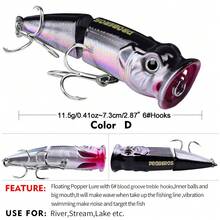 CISEA F29 Fishing Lure Popper Lure For Fishing Hard Bait Jip Head Floating Water 11.5g 7.3cm - Multicolor - View 11