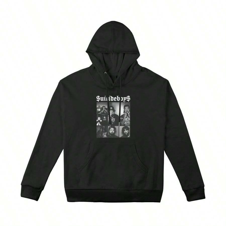 Suicideboy Era Tour Graphics Print Hoodies For Men Harajuku Hip Hop Rock Style - 黑色 - 查看 1