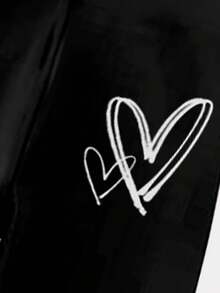 少女心印花喇叭裤，黑色百搭紧身打底裤，儿童瑜伽裤，优雅高弹阔腿裤 - 黑色 - 查看 6