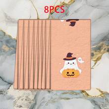 2/4 Pcs Ghost Pattern Printed Dish Towels, Halloween, Super Absorbent Microfiber Modern Towels For Cooking And Baking, Printed Dishcloths, Cleaning Towels, Hand Towels, Tea Towels, Super Soft And Highly Absorbent, Great Gift For Neighbors, Moms, Friends, Birthday, Halloween, Housewarming, Kitchen Decor, Household Essentials