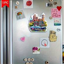 1 pieza Imán de nevera con paisaje urbano 2D - Adecuado para regalar a amigos en vacaciones, múltiples imanes de acrílico y goma blanda aplicables a puertas metálicas, refrigeradores, armarios de almacenamiento - Regalo decorativo creativo para el hogar para amantes de los viajes, graduación, aniversario, Navidad, Acción de Gracias, Imán de refrigerador