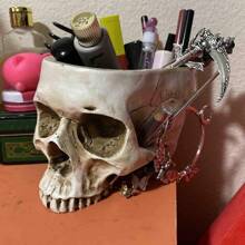 1 件抽象骷髅花盆、创意恐怖雕塑花瓶、定制花瓶、骷髅艺术树脂花瓶桌面家居装饰、客厅装饰礼品花瓶、万圣节房间装饰哥特式、花瓶、花盆、桌面中心装饰、花盆、花蕾花瓶 - 彩色 - 查看 3