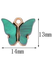 10pcs/Pack Random Color Acrylic Butterfly Pendant Charms, DIY Craft Supplies For Earrings, Necklaces, Keychains, Bracelets