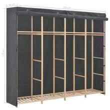 Wardrobe Grey 200x40x170 Cm Fabric