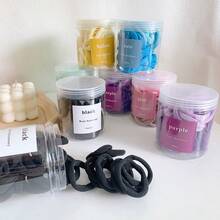 50 件无缝发带套装 - 女士柔软防滑弹力发带、日常马尾辫固定器、夏季发饰散装，适合健身房、瑜伽、沙滩派对（粉色）、马尾辫固定器、发圈、发橡皮筋、发绳 - 藍色[罐裝] - 查看 5