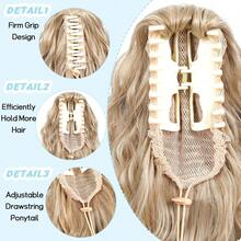 Ponytail Extension, Claw Clip On Pony Tails Hair Extension For Women 28 Inch Long Wavy Curly Fake Ponytail Clip In Hair Pieces For Women Fluffy Natural Looking (Blond To Light Blonde),10049385