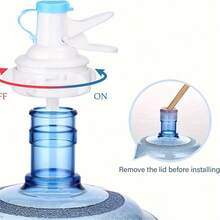 1/2 包 5 加仑可重复使用塑料饮水机阀门和喷头 | 蓝色手柄无需电池无螺纹瓶盖适配器适用于家庭办公室节水 | 防漏易于安装 - 彩色 - 查看 6