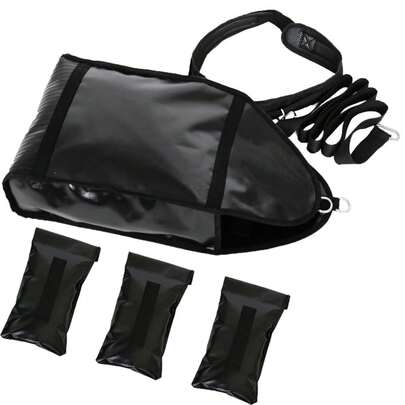 Weight Sled Trainer Adjustable, Sandbag Sled Trainer Resistance Sled Trainer, Hold Up To 30 Pounds, 360°Sandbag Sled Trainer, Sprinter Speed Training With 3 Weight Sandbags