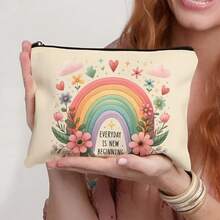 1pc Teacher Gifts, To Best Teacher Ever Letter Print Makeup Bag, Gift Bag Zipper Bag For Travel, Lightweight Storage Bag, Coin Purse, Zipper Clutch Pouch, Pouch Bags Cosmetics Bag Makeup Storage Bag Beauty Bag Makeup Bag, Cosmetic Bag, Vacation Organizer, Large Capacity Makeup Organizer Makeup Case,Travel Essentials Bag For School Holiday Back To School Supplies Travel Bag For Women Make Up Bag