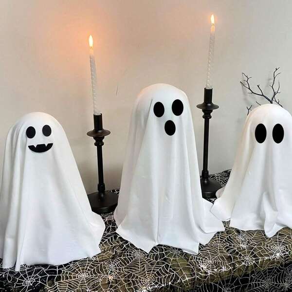 1 pieza Fantasma de pie para el pórtico de Halloween, fiesta festiva, decoración para el patio/interior, bar, Halloween, decoración de escritorio