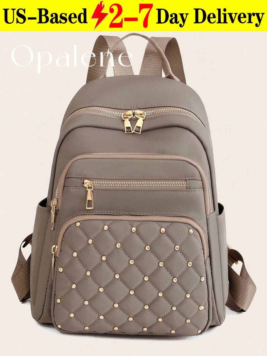 Malist Flower Embroidery Functional Backpack For Women, Business Casual Commuting Travel Backpacks, Cute Multi-Compartment Versatile Computer Daypack, Portable Campus School Bag For Junior High School And College Students, School Backpack, Elementary School, Middle School, High School, Back To School Bags, Waterproof, Lightweight, Classic Casual, Suitable For Teen Girls Women College Students, Teacher, Perfect For Back To School, First Day Of School, Middle School, High School - 灰色 - 查看 1