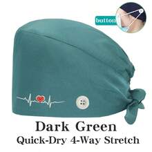 1 buah Topi Kerja Dokter Gigi Bordir, Unisex, Cocok untuk Panti Jompo, Salon Kecantikan, Topi Elastis yang Dapat Dicuci dengan Kancing, Sepanjang Musim - MultiWarna - View 22