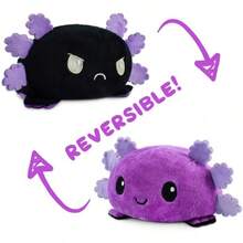 - Reversible Axolotl Plushie - Black + Pumpkin - Cute Sensory Fidget Stuffed Animals That Show Your Mood -! - Axolotl tím + đen - Xem 6