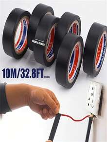 1 卷 PVC 电气绝缘胶带 - 强力粘合、耐热、耐候、防水，适用于接线、球拍握把和家用 - 黑色 - 查看 4