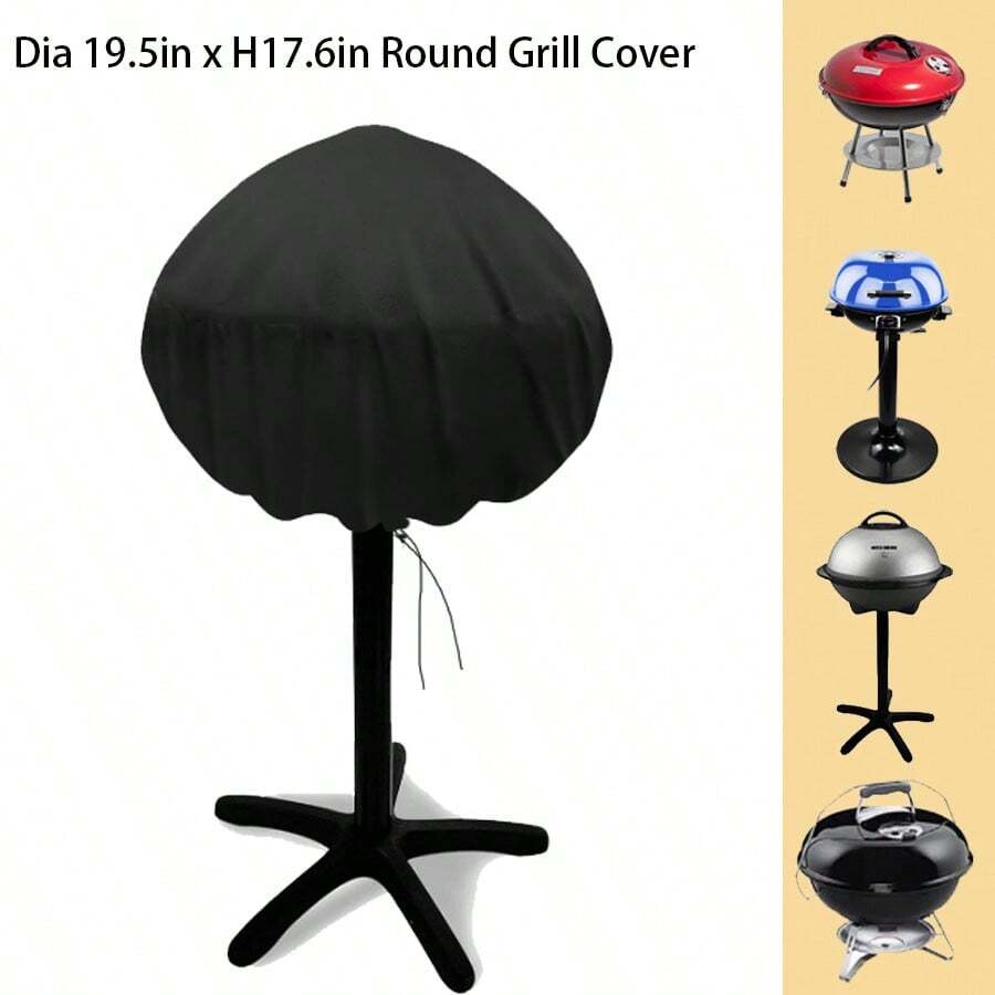 1pc Small Round Grill Cover - Fits George Foreman, Techwood, Cuisinart, Homewell Electric Grills, Weber Jumbo Joe Charcoal Grill And More