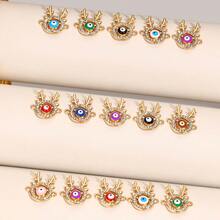 10入組/套水鑽裝飾邪惡之眼DIY吊墜 - 彩色 - 查看 7