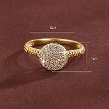 1pc Geometric Cylinder Design Cubic Zirconia Women Ring