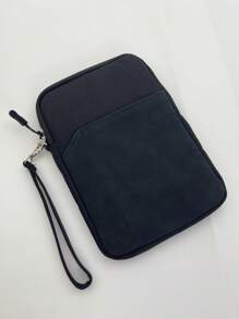 1 件涤纶材料粉色轻质拉链大容量多层电子笔记本带衬垫旅行保护套，适用于 8 英寸/11 英寸/12.9 英寸平板电脑 - 黑色 - 查看 12