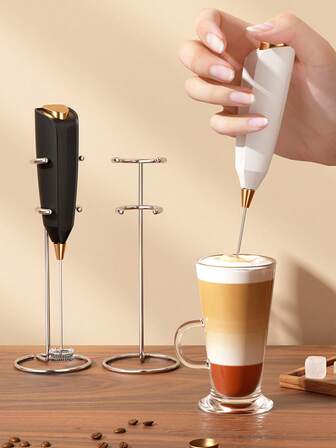 New Milk Frother, Powerful Handheld Milk Frother, Mini Milk Foamer, Coffee Stirrer, Stainless Steel Drink Mixer For Coffee, Lattes, Cappuccino, Matcha, Hot Chocolate, Portable Foam Maker, Electric Wireless Blender Mini Coffee Maker