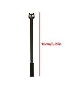 4/8/10/12/16支装 Expression Cat 签名笔 大眼睛黑猫玩偶中性笔 0.5mm 黑色中性笔，万圣节、圣诞节奖品、礼物 - 彩色 - 查看 3