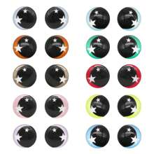30Pcs Mixed Cartoon Bear Eyes Glass Cabochons Flat Back - Cute Animal Eyes With Stars Pattern, DIY Craft Supplies For Jewelry, Resin, Nails (6mm 8mm 10mm 12mm)