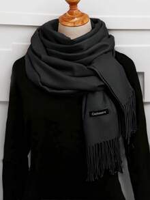 1pc 190*70cm Outdoor Classic Solid Color Windproof Sand Proof Lightweight Shawl Scarf, Suitable For Men And Women For Dress - Khaki - View 5