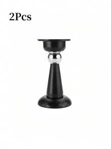 1Pc Strong Magnetic Door Stopper, Magnetic Door Stoppers For Bottom Of Door Magnetic Door Stop, Double-Sided Adhesive Tape,Decorative Matte Black Door Stopper, Noise Reduction Silicone Made, Easy Install No Drilling