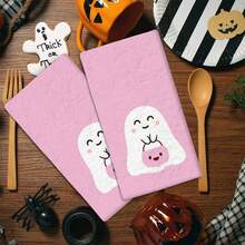 2/4 Paños de cocina con estampado de fantasmas, Halloween, súper absorbentes de microfibra moderna, paños de cocina para cocinar y hornear, paños de cocina estampados, trapos de limpieza, toallas de mano, súper suaves y muy absorbentes, gran regalo para vecinos, madres, amigos, cumpleaños, Halloween, inauguración de la casa, decoración de cocina, artículos esenciales para el hogar