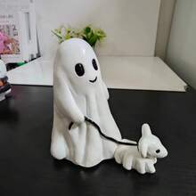 1 Cute Ghost Dog Halloween Statue, Halloween Living Room, Kitchen, Bedroom Decoration, Indoor And Outdoor Statue Garden Decoration, Halloween Gift Home Decor Halloween Decor