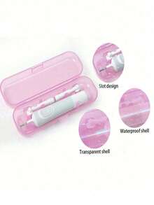 Electric Toothbrush Storage Box, Travel Electric Toothbrush Storage Box, Solid Color Electric Toothbrush Storage Box, Portable Universal Electric Toothbrush Storage Box, Translucent Toothbrush Travel Box, Toothbrush Head Plastic Dustproof Cover, Portable Travel Container Simple Toothpaste Storage Box, Back To School, Back To School Supplies. - Multicolor - View 4