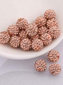 100 颗/包 10 毫米陶瓷珠手工散珠 DIY 手链项链珠宝配饰 - 100顆滿鑽陶泥珠 - 查看 32