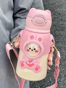 1个可定制姓名的不锈钢水瓶，配有硅胶吸管，12盎司个性化保温杯，定制不锈钢水瓶，防漏保温不锈钢杯，可定制姓名，不锈钢水瓶，返校、聚会、旅行、学校水瓶、生日、毕业的理想礼物，送给男孩、女孩、青少年的水瓶礼物，轻松舒适，生日礼物、圣诞礼物