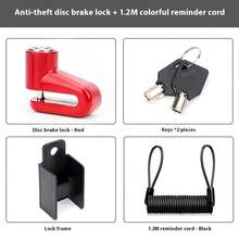 AiScrofa Candado de cable con cerradura para disco de motocicleta, candado de disco antirrobo de PVC para motocicleta y bicicleta, recordatorio de cable de advertencia en espiral de color rojo - Multicolor - Ver 17