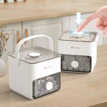 Portable Ice Cube Maker With Storage Drawer - Quick-Freeze Home & Kitchen Ice Tray For Cocktails, Juices - White - View 10